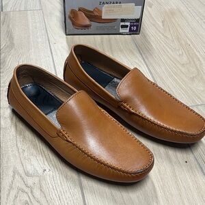 Zanzara Men's‎ Tan Leather Slip-On Loafers